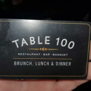 $100.00 Table 100