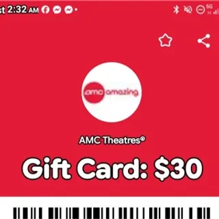 $30 AMC Theatres 