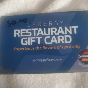 $50.00 Synergy restaurant