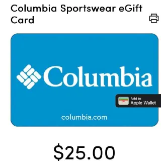 $25,00 Columbia