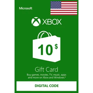 $10.00 USD Xbox Gift Card