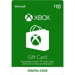 $10.00 USD Xbox Gift Card USA