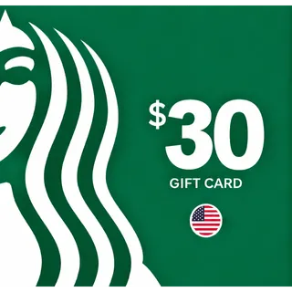 $30.00 USD Starbucks Giftcard 
