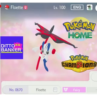 Pokemon Champions / Home ETERNAL FLOETTE from Legends ZA Lv.100 Modest 6IV AZ