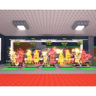 FULL ROW - 5x Ketchuru and Musturu (3 base and 2 gold) INSTANT DELIVERY