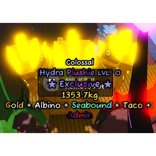 gold+albino colossal hydra plushie CATCH AND TAME