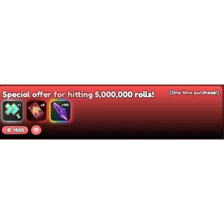 Anime Card Clash special offer for hitting 5.000.000 rolls