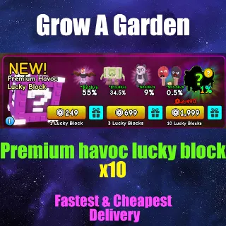 plants vs Brainrots Premium havoc lucky block x10