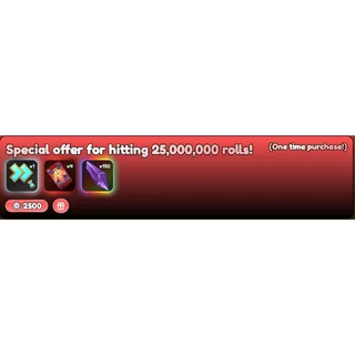 Anime Card Clash special offer for hitting 25.000.000 rolls