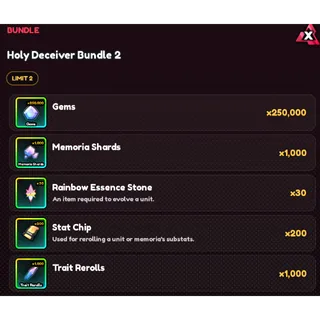 Anime Vanguards Holy Deceiver Bundle 2