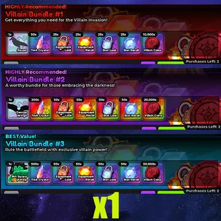 Anime Expeditions - x1 villain bundle #3-#2-#1