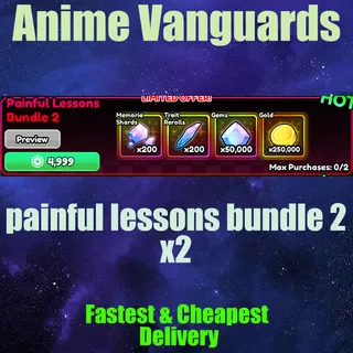 Anime Vanguards painful lessons bundle 2 x2