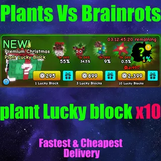 plants vs Brainrots plant Lucky block x10
