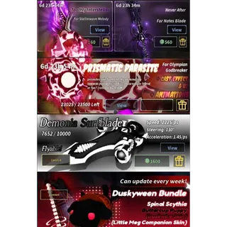 Fisch _ PRISMATIC PARASITE- Demonia surfblade-Duskyween bundle -TOOTHLY INTERSTELLAR-NEVER AFTER