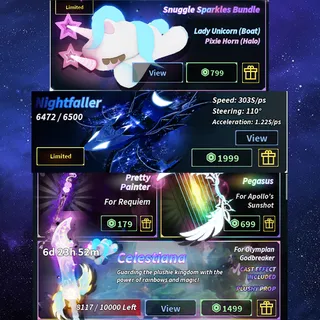 Fisch -celestiana -pretty painter-pegasus-nightfaller-snuggle sparkless bundle