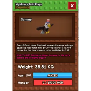 HUGE BALD EAGLE(NIGHTMARE) 38-39kg