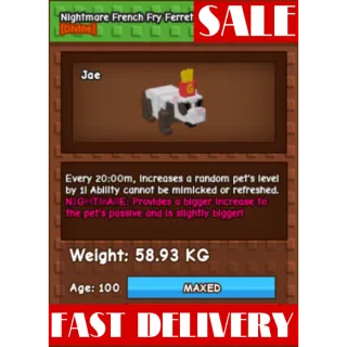 2X HUGE NIGHTMARE FRENCH FRY FERRET 58kg+ (20mins cd) BUNDLE