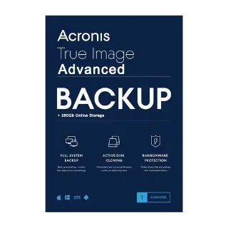 Acronis True Image 2021 Advanced + 250GB Backup Key (1 Year / 1 Device)