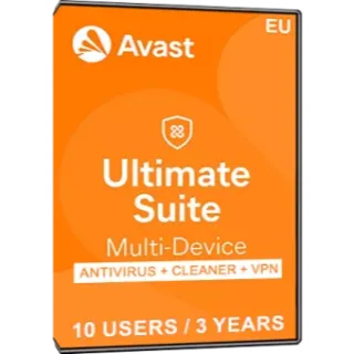 Avast Ultimate 2024 Antivirus + Cleaner + VPN (10 Users / 3 Years) - EU