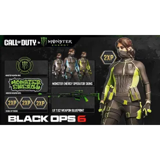 Call of Duty: Black Ops 6 - 20 Hours Double XP + Exclusive Monster Energy Full Set Bundle Pack ( 1.2.3.4.5.6)