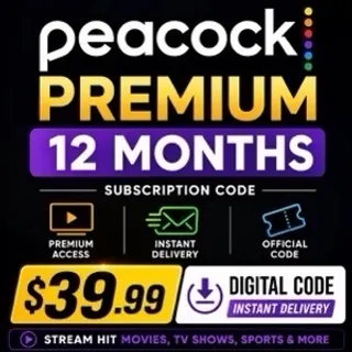 Peacock Premium 12 Months - Official Code - Instant Delivery Digital