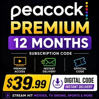 Peacock Premium 12 Months - Official Code - Instant Delivery Digital
