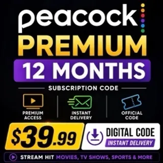 Peacock Premium 12 Months - Official Code - Instant Delivery Digital