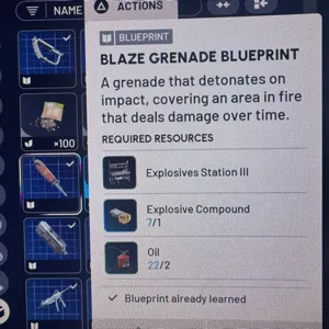 BLAZE GRENADE BLUEPRINT