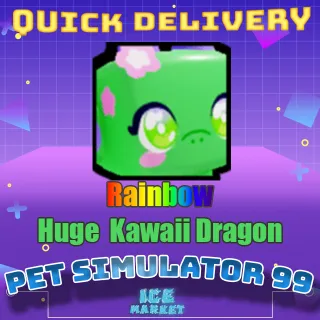 Rainbow Huge Kawaii Dragon
