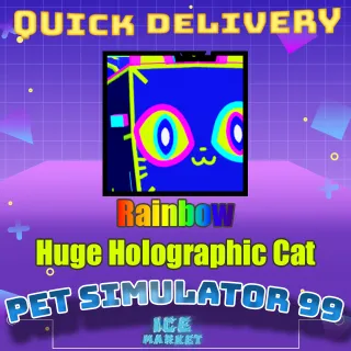 Rainbow Huge Holographic Cat