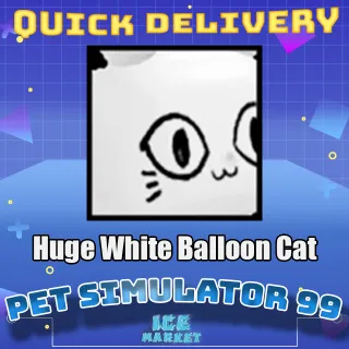 Huge White Balloon Cat