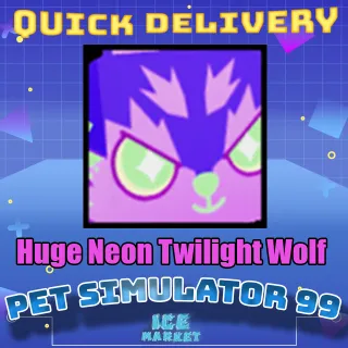 Huge Neon Twilight Wolf