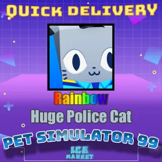 Rainbow Huge Police Cat