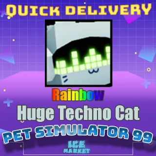 Rainbow Huge Techno Cat