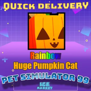 Rainbow Huge Pumpkin Cat