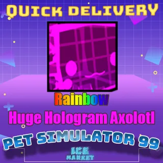 Rainbow Huge Hologram Axolotl