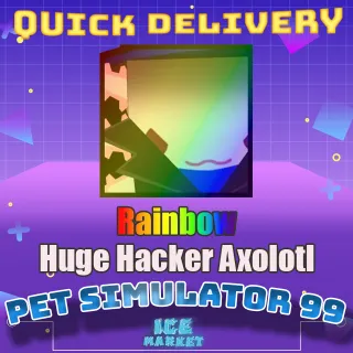 Rainbow Huge Hacker Axolotl