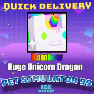Rainbow Huge Unicorn Dragon