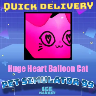 Huge Heart Balloon Cat