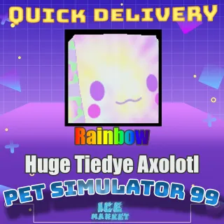 Rainbow Huge Tiedye Axolotl