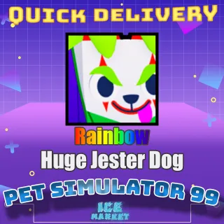 Rainbow Huge Jester Dog