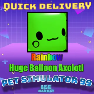 Rainbow Huge Balloon Axolotl
