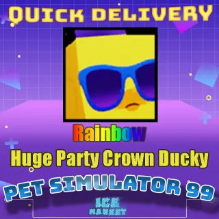 Rainbow Huge Party Crown Ducky