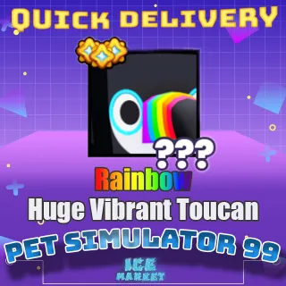 Rainbow Huge Vibrant Toucan