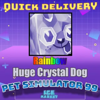 Rainbow Huge Crystal Dog