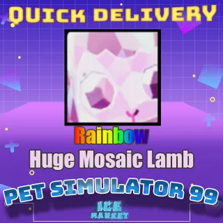 Rainbow Huge Mosaic Lamb