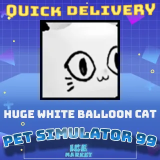 Huge White Balloon Cat