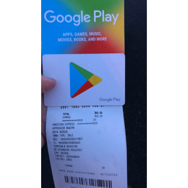 How much is $300 Google Play card?