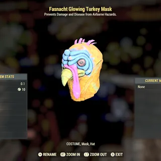 Glowing turkey mask