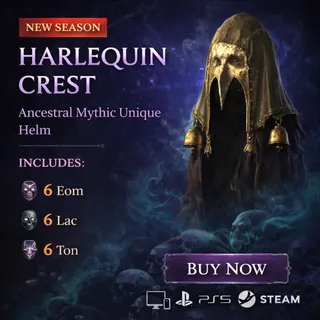 Diablo 4 | S13 | Rune | x6 Eom, x6 Lac, x6 Ton | 1 Set Rune HARLEQUIN CREST  Diablo IV